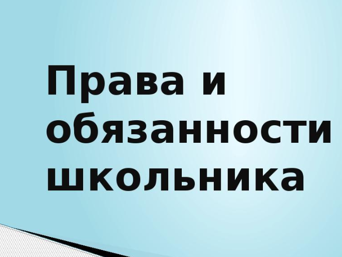 Правила обучения. Права и обязанности учащегося.